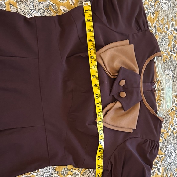 Stop Staring Dark Brown Retro Dress NWT 9-12-021 - Picture 4 of 8